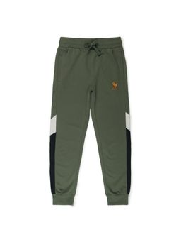 Alan Jones - Cotton Knit Colorblocked Joggers - Green