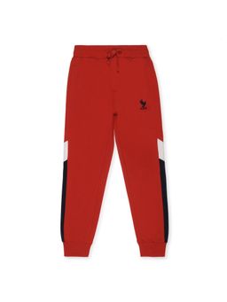 Alan Jones - Cotton Knit Colorblocked Joggers - Red