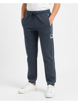 Alan Jones - Cotton Knit Solid Joggers - Dusty Blue