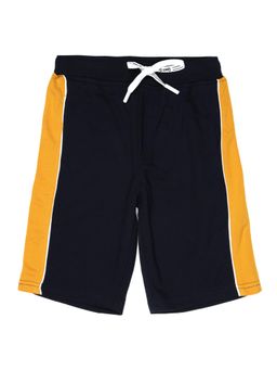Alan Jones - Terry Knit Knee Length Solid Shorts - Navy Blue