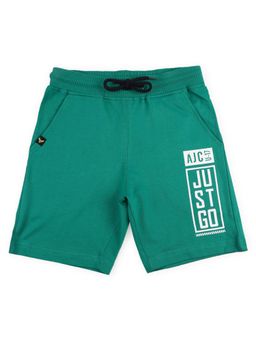 Alan Jones - Terry Knit Knee Length Printed Shorts -Green