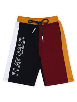 Alan Jones - Terry Knit Knee Length Colourblock Shorts - Maroon