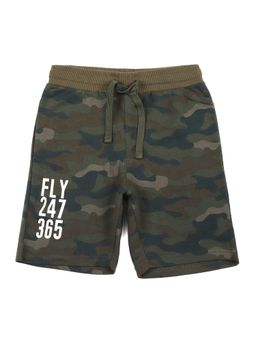 Alan Jones - Terry Knit Knee Length Camouflage Shorts - Green