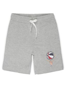 Alan Jones - Terry Knit Knee Length Printed Shorts - Grey