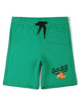 Alan Jones - Terry Knit Knee Length Printed Shorts - Green