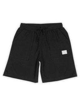Alan Jones - Waffle Knit Knee Length Solid Coloured Shorts - Black