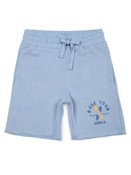 Alan Jones - Terry Knit Graphic Shorts - Powder Blue