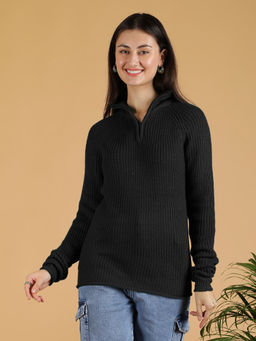KOTTY - Black Knit High Neck Sweater