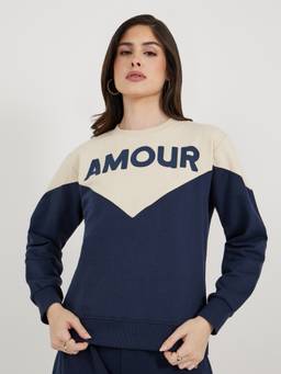Styli - Women Multi Color Colorblock Round Neck Long Sleeves Regular Fit Sweatshirt