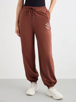 Styli - Women Brown Mid Rise Tapered Fit Full Length Joggers