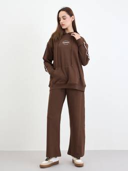 Styli - Women Brown Typography Co Ord Set