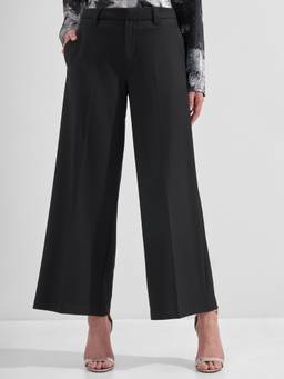 TOKYO TALKIES - Women Black Solid Mid Rise Trouser
