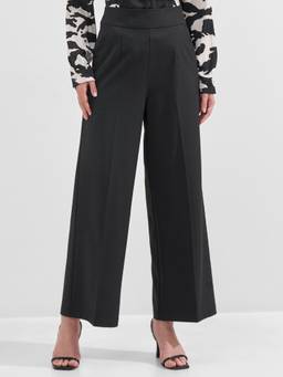 TOKYO TALKIES - Women Black Solid Mid Rise Trouser