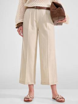 TOKYO TALKIES - Women Beige Solid High Rise Trouser