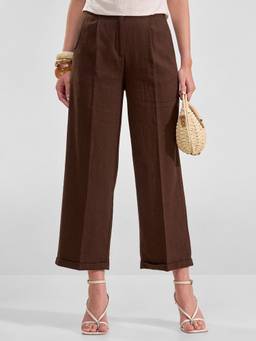 TOKYO TALKIES - Women Brown Solid High Rise Trouser
