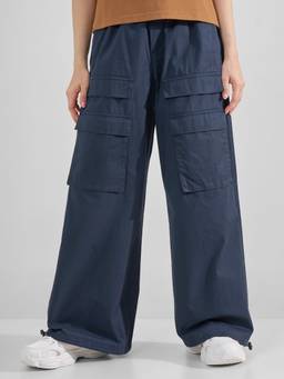 TOKYO TALKIES - Navy Blue Women Cargo Pant
