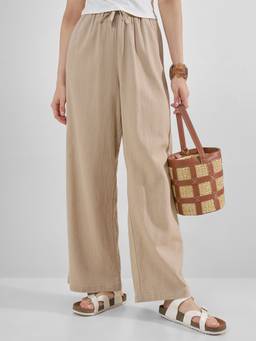 TOKYO TALKIES - Beige Women Regular Fit Trouser