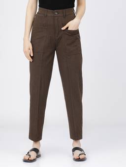 TOKYO TALKIES - Women Brown Regular Fit High Rise Trouser