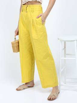 TOKYO TALKIES - Women Yellow Flared Trouser