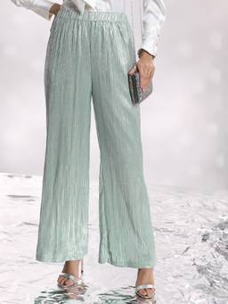 TOKYO TALKIES - Women Mid Rise Flared Parallel Trouser