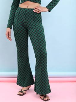 TOKYO TALKIES - Women Checks Bootcut Trouser