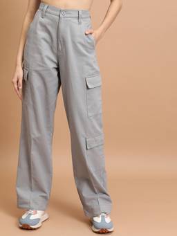 TOKYO TALKIES - Women Flared Cotton Cargo Pant