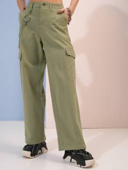 TOKYO TALKIES - Women Mermaid Flared Cargo Pant