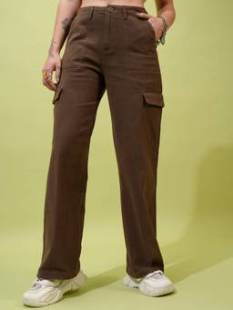 TOKYO TALKIES - Women Dessert Palm Flared Cargo Pant