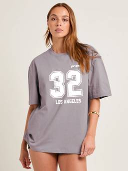 PRONK - Grey Women's Oversized Cotton T-Shirt