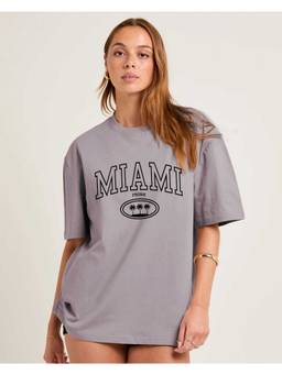 PRONK - Grey Women's Oversized Cotton T-Shirt