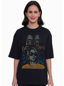 PRONK - Black Women's Oversized Cotton T-Shirt
