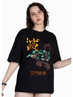 PRONK - Black Women's Oversized Cotton T-Shirt