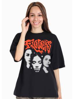 PRONK - Black Women's Oversized Cotton T-Shirt