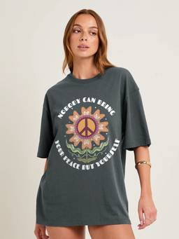 PRONK - Grey Women's Oversized Cotton T-Shirt