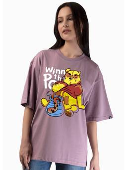 PRONK - Lavender Women's Oversized Cotton T-Shirt