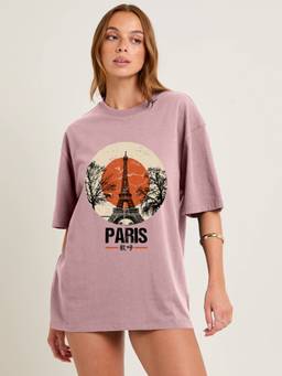 PRONK - Lavender Women's Oversized Cotton T-Shirt