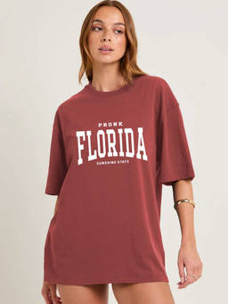 PRONK - Mauve Women's Oversized Cotton T-Shirt