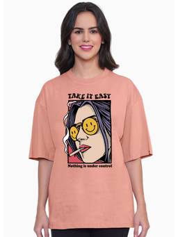 PRONK - Pink Women's Oversized Cotton T-Shirt