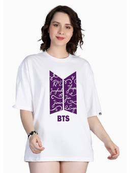 PRONK - White Women's Oversized Cotton T-Shirt