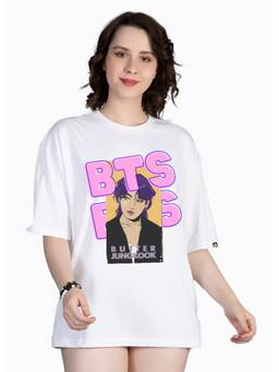 PRONK - White Women's Oversized Cotton T-Shirt