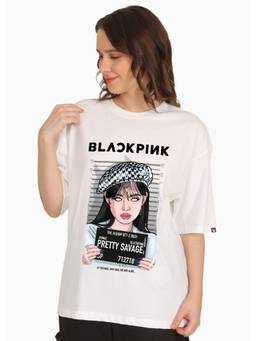 PRONK - White Women's Oversized Cotton T-Shirt