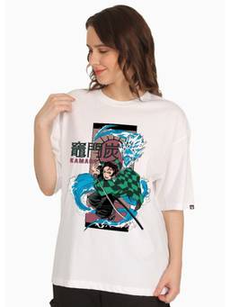 PRONK - White Women's Oversized Cotton T-Shirt