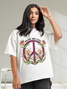PRONK - White Women's Oversized Cotton T-Shirt