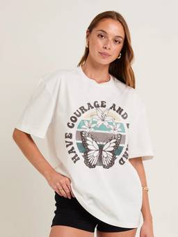 PRONK - White Women's Oversized Cotton T-Shirt