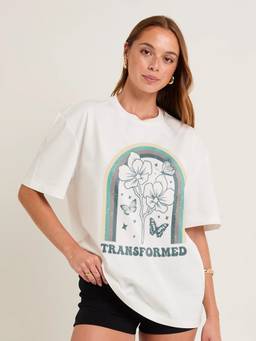 PRONK - White Women's Oversized Cotton T-Shirt