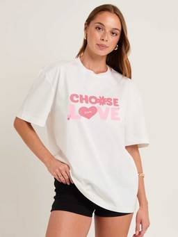 PRONK - White Women's Oversized Cotton T-Shirt