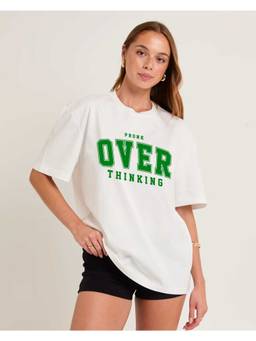 PRONK - White Women's Oversized Cotton T-Shirt