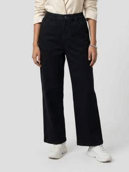 Spykar - Women Black Straight Fit High Rise Trouser