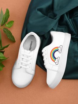 steprite - Kids White Lace Up Sneakers