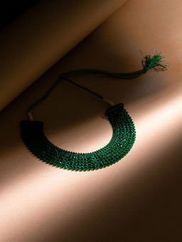 VIRAASI - Crystal Beaded Green Necklace